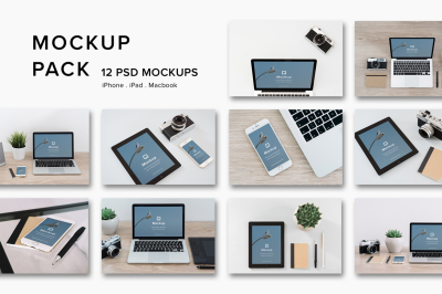 Mockup Pack - 12 PSDs Photorealistic