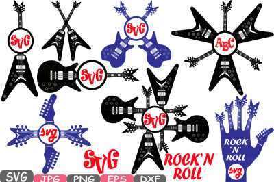 Circle Rock 'n' Roll Music Cutting files SVG clipart Silhouette Welcome Long live rock and roll Heavy Metal Vinyl eps png dxf Vector -360s