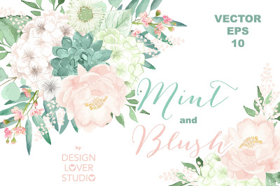 Vector Mint and Blush design