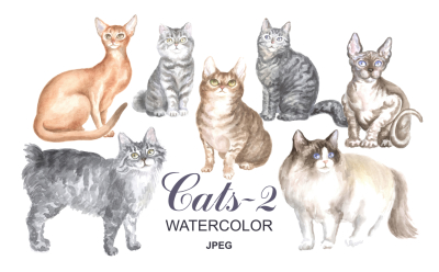 Cats-2. Watercolor.