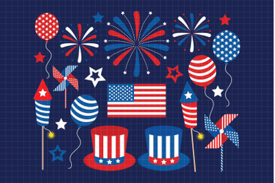 4th of July-Digital Clipart (LES.CL41)