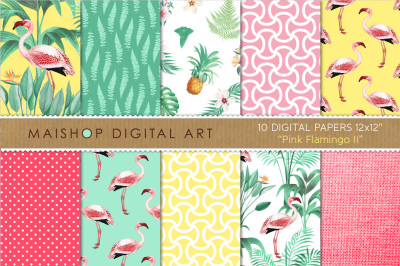 Digital Paper Pack   I   Pink Flamingo II