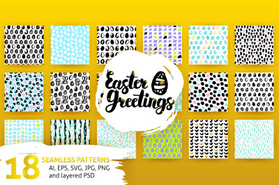 Trendy Easter Seamless Patterns