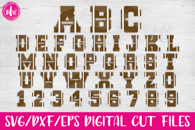 Football Letters & Numbers - SVG, DXF, EPS Digital Cut Files
