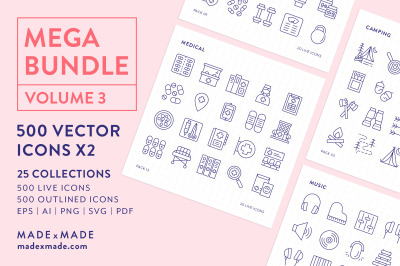 Line Icons &ndash; Mega Bundle Vol 3