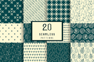 Set of 20 seamless patterns