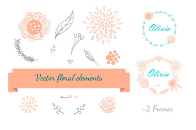 Floral elements set