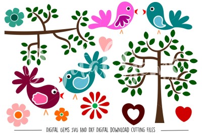 Birds and Trees SVG / DXF / PNG / EPS Files