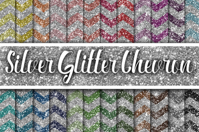 Silver Glitter Chevron Textures