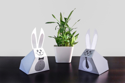DIY Easter Bunny favors - 3d papercrafts