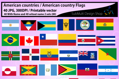 American country Flags vector printable