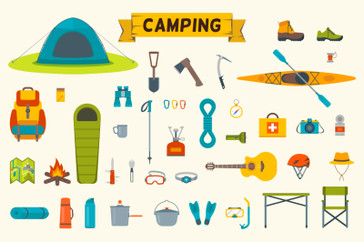 Camping and hiking equipment set