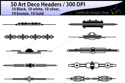 art deco headers for card making