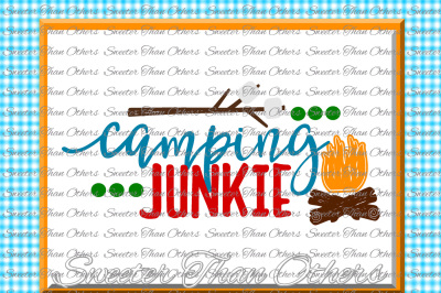 Camping SVG, Camping Junkie Svg pattern, Dxf Silhouette, Cameo cut file, Cricut cut file INSTANT DOWNLOAD, Vinyl Design, Htv Scal
