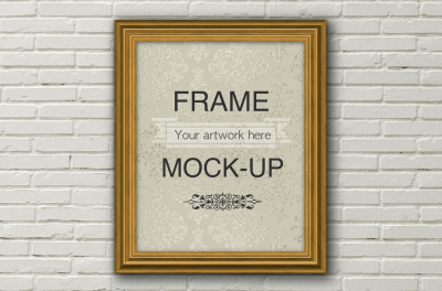 Gold frame mockup