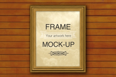 Gold frame mockup