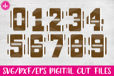Football Numbers - SVG, DXF, EPS Digital Cut Files