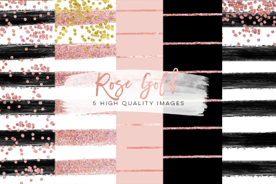 black and rose gold paper, Rose Gold and Black Digital Paper, back rose gold scrapbook paper, Glitz and Roses commercial use, Confetti