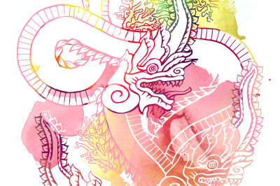 king naga thai dragon print