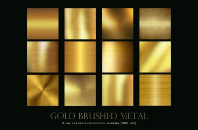 Brushed gold metal textures