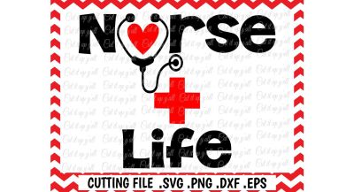 Nurse Life Svg, Stethoscope Svg, Png, Dxf, Eps, Cutting Files for Electronic Machines Cameo, Cricut & More.