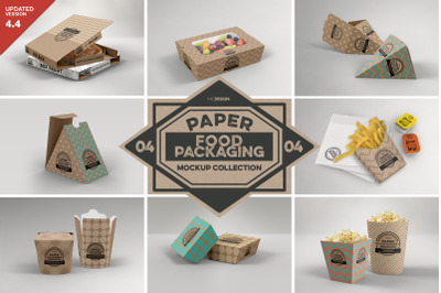 VOL 4: Paper Food Box Packaging Mockup Collection