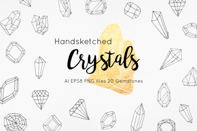 Handsketched Gemstones and Crystals