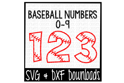 Baseball Numbers Cut File