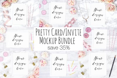 35% Off Pretty Card / Invite Mockup Bundle