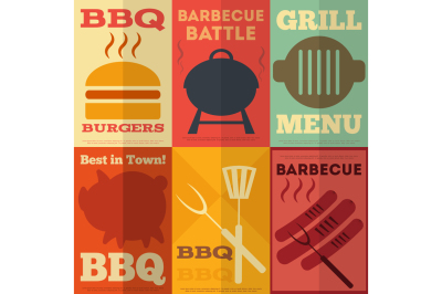 Retro BBQ posters collection