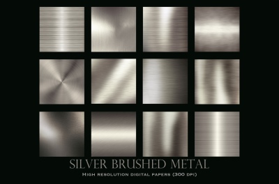 Silver brushed metal textures 