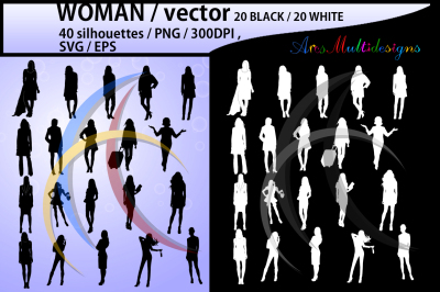 women clipart silhouette vector