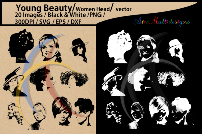 women head svg for personal projects