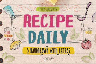 Recipe Daily Typeface with Extras