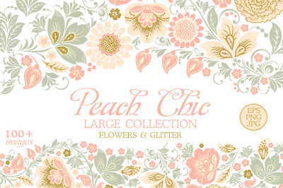 Glitter Floral Peach chic collection. 50% off
