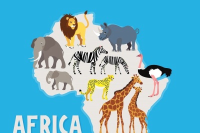 Africa Safari Animal Set. 