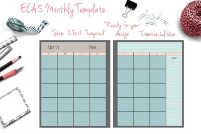 EC A5 Monthly Template