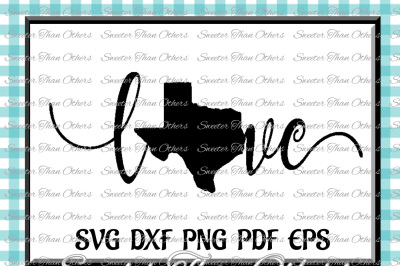 Texas Love SVG T shirt Design Vinyl (SVG and DXF Files) Electronic Cutting Machines, Silhouette, Cameo, Cricut, Instant Download