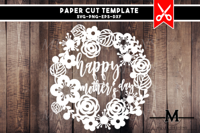 Papercut Template Happy Mothers Day
