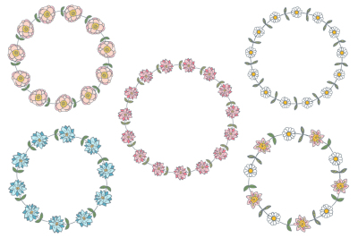 Daisy flower wreath clipart, Floral wreaths clip art, Circle floral border, Round flower frame