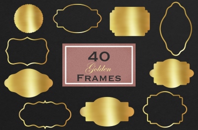 Decorative gold frame clipart