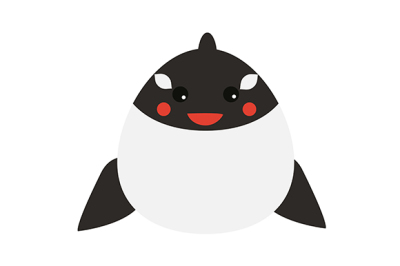 Cute whale character. Children style, isolated design element, vector illustration.