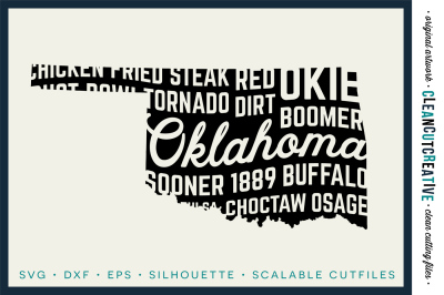 Oklahoma State design - SVG DXF EPS PNG - Cricut &amp; Silhouette - clean cutting files