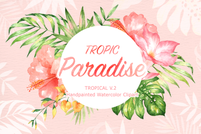 Tropic Paradise Watercolor Clipart