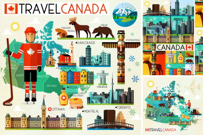 Vector Set of Various Canada Icons