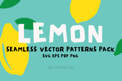 Lemon Seamless Vector Patterns Pack