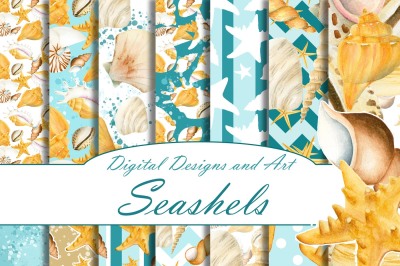 Seashell digital paper