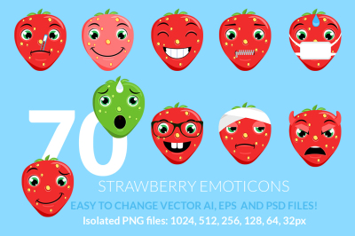 Strawberry Emoticons