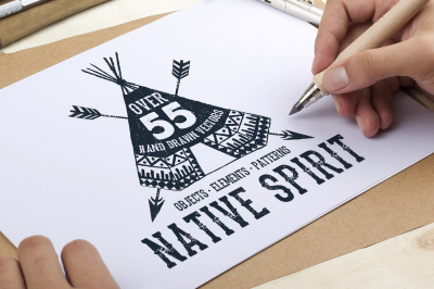 Native Spirit. 55 Hand Drawn Objects