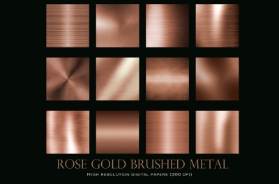 Rose gold brushed metal textures 